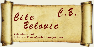 Ćile Belović vizit kartica